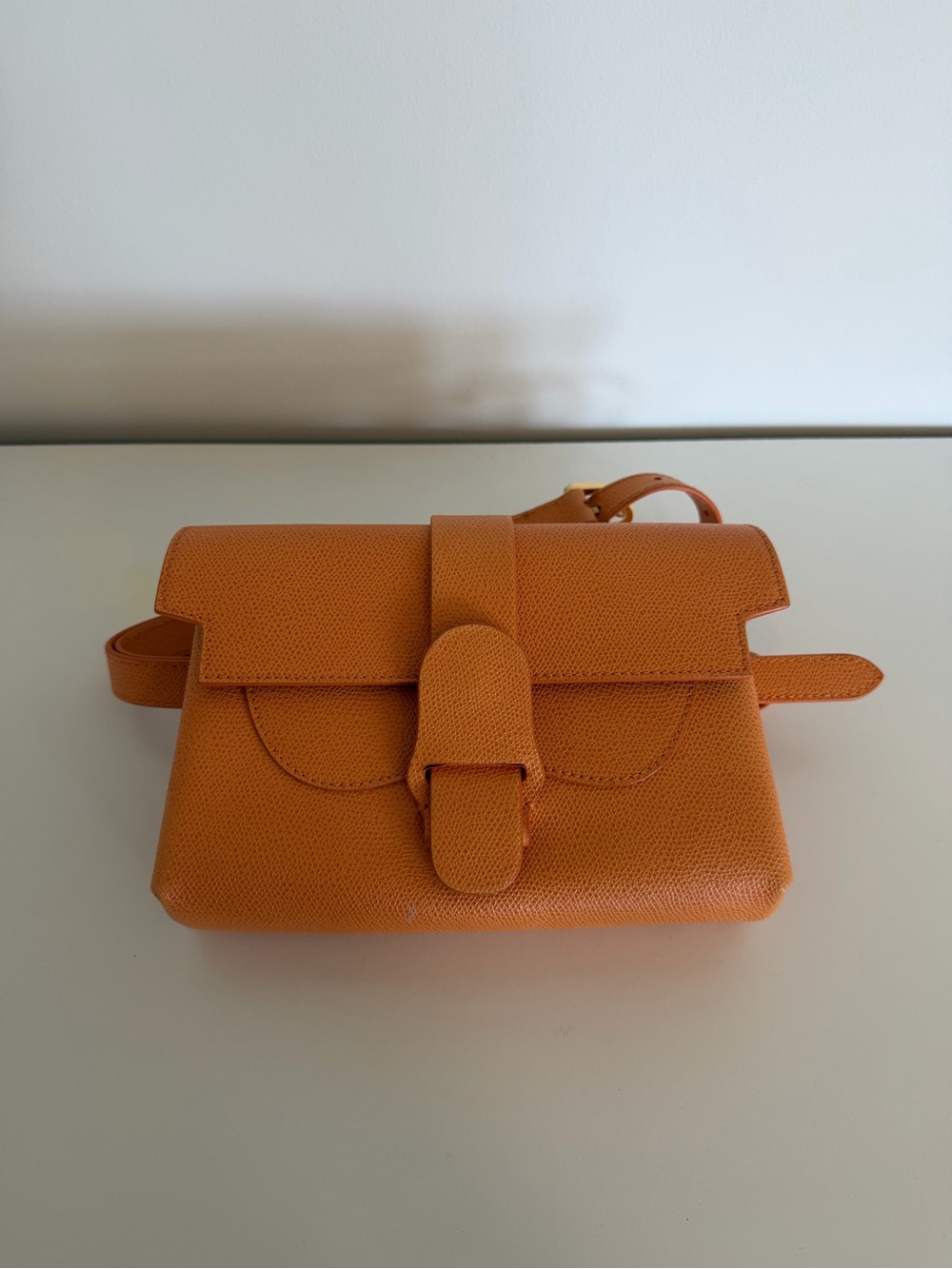 Senreve Orange Leather Crossbody Belt Bag